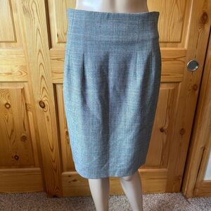 Richard Tyler Couture Pencil Skirt Gray Plaid Size M Designer Career
